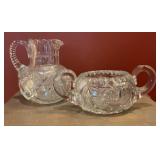 American Brilliant Period Cut Glass Creamer and