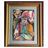 Artist-Signed Hatfield Modernist Harlequin &