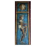 Original Folk Art Harlequin Jester on Wood Panel,