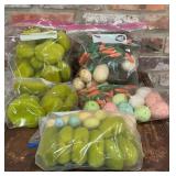 Assorted Easter Decorative Eggs, Moss, Carrots &