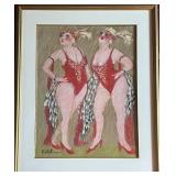 Carole Katchen The Girls  Signed Original Pastel