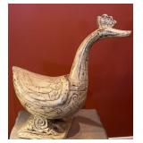 Large Hand Carved Waterfowl Folk Art Goose Duck
