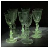8 Vintage Fostoria Navarre Etched Crystal Cordial