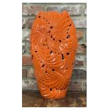 Pazzaz Interiors Orange Acanthus Pierced Ceramic