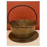 Vintage Copper-Look Decorative Bucket with Black
