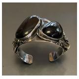 Cecconi 950 Silver Large Black Onyx Cabochon
