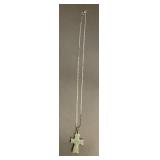 Pale Green Mottled Stone Cross Pendant Necklace