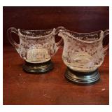 Vintage Cambridge Glass Chantilly Etched Creamer