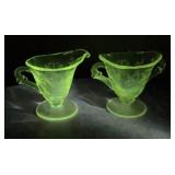 Vintage  Heisley Orchid Etched Floral Sugar &