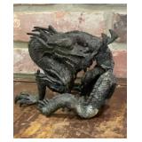 Chinese Coiled Dragon Sculpture with Dark