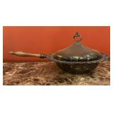 Vintage Silverplate Chafing Dish with Glass