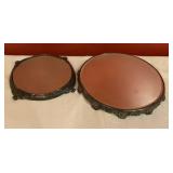 Vintage Silverplate Round Mirrored Plateau