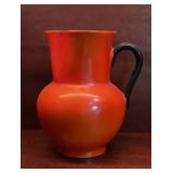 Vintage Art Deco Czech Red Orange Matte Pottery