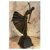 Art Deco Style Bronze Patinated Dancer Sculpture