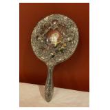 Vintage Repoussï¿½ Floral Silver-Plated Hand Mirror