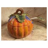Fall 2002 Ceramic Pumpkin Tureen with Grape and
