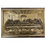 Gold-Tone Relief Wall Plaque Depicting Leonardo