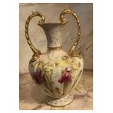 Vintage England Porcelain Double Handle Vase Hand