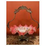 Antique Victorian Silverplate Brides Basket with
