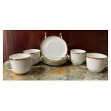 Haviland France Limoges Gold Band Cups & Saucers