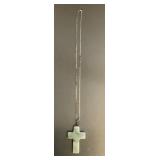 Green Cross Pendant, believed to be Jade with 985