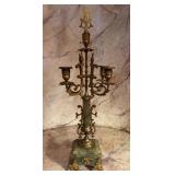 Antique French Empire Style Gilt Bronze & Green