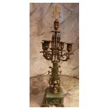 Antique French Empire Style Gilt Bronze & Green