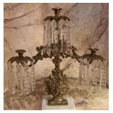 Antique French Style Gilt Bronze & White Marble