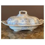 Antique A. Scott & Son Pheasant Blue Transferware