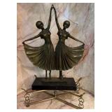 Bronze Cast Gemini Twin Dancers Art Deco