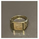 925 Sterling Silver Diamond-Tested Pave Square