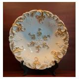 Vintage Porcelain Cabinet Plate with Raised