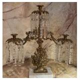 Antique French Style Gilt Bronze & White Marble