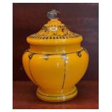 Vintage Czech Art Deco Tango Glass Covered Powder