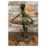 Orientalist Cold Painted Cast Metal Figural Card