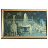 Antique  Love & Beauty Color Lithograph Art