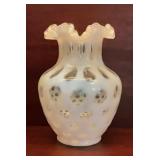 Vintage Fenton Silver Crest Milk Glass Coin Dot