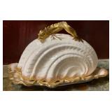 Vintage Covered  Cheese Dome with Fish Handle
