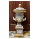 Vintage Porcelain Covered Pedestal Urn with