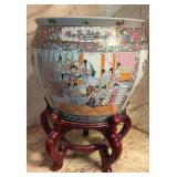 Large Chinese Famille Rose Fish Bowl Jardiniere