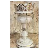 Antique Victorian White Opaline Glass Lustre