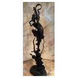 Large 28 Inch Heavy Cast Bronze Asian Maiden