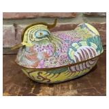 Chinese Famille Rose Porcelain Mandarin Duck Form