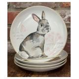 Pier 1 Imports Elegant Gray Bunnies Porcelain