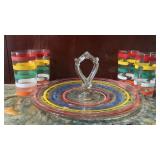 Vintage Mid-Century Modern Painted Glass Tidbit