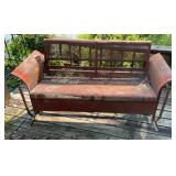 Vintage Pierced Metal Patio Garden Glider Bench