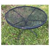 Round Black Metal Mesh Patio Side Table, Tripod