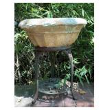 Terracotta Garden Planter on Ornate Cast Iron