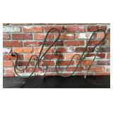 Pair Wrought Iron Garden Trellis Stakes, Scrollwor