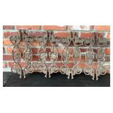Ornate Cast Metal Garden Trellis Panel, Scrollwork
